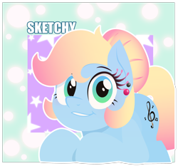 Size: 2780x2588 | Tagged: safe, artist:treblesketchofficial, derpibooru import, oc, oc only, oc:treble sketch, earth pony, pony, earth pony oc, female, smiling, solo