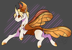 Size: 1925x1335 | Tagged: safe, alternate version, artist:thelazyponyy, derpibooru import, oc, oc only, changedling, changeling, changedling oc, changeling oc, horn, solo, wings