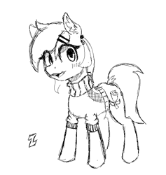 Size: 701x740 | Tagged: safe, artist:zebra, ponerpics import, roseluck, earth pony, clothes, monochrome, ms paint, solo, sweater, turtleneck