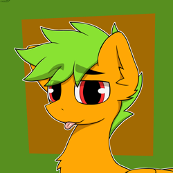 Size: 2000x2000 | Tagged: safe, artist:monycaalot, derpibooru import, oc, oc only, oc:galder rust, pegasus, pony, :p, commission, eyebrows, eyebrows visible through hair, icon, lidded eyes, looking at you, male, raspberry, smug, solo, tongue, tongue out, ych result