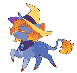 Size: 1024x980 | Tagged: safe, artist:azure-art-wave, derpibooru import, oc, oc only, oc:sundae split, pony, unicorn, chibi, hat, simple background, solo, transparent background, witch hat