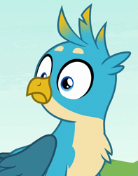 Size: 563x716 | Tagged: safe, derpibooru import, screencap, gallus, griffon, non-compete clause, cropped, male, reaction image, solo