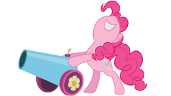 Size: 900x507 | Tagged: safe, artist:totalcrazyness101, derpibooru import, pinkie pie, earth pony, pony, bipedal, female, mare, party cannon, simple background, solo, transparent background, vector