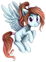 Size: 1420x1900 | Tagged: safe, artist:meotashie, derpibooru import, oc, oc only, oc:pastel blades, pegasus, pony, female, pegasus oc, simple background, smiling, solo, transparent background