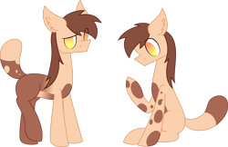 Size: 3042x1972 | Tagged: safe, artist:emc-blingds, derpibooru import, oc, oc only, earth pony, pony, duo, ear fluff, ears, earth pony oc, female, mare, simple background, transparent background