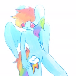 Size: 2048x2048 | Tagged: safe, artist:_snowpup, derpibooru import, rainbow dash, anthro, pegasus, :<, cute, simple background, solo, white background, wings