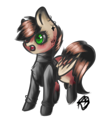 Size: 1068x1209 | Tagged: safe, artist:prettyshinegp, derpibooru import, oc, oc only, pegasus, pony, angry, clothes, ear piercing, earring, jewelry, pegasus oc, piercing, signature, simple background, solo, transparent background, wings