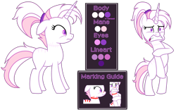 Size: 7466x4752 | Tagged: safe, artist:dancingkinfiend, derpibooru exclusive, derpibooru import, oc, oc only, pony, unicorn, g4, base used, bipedal, coat markings, ears back, ears up, female, frown, gritted teeth, hairband, high res, horn, mare, messy hair, messy mane, multicolored hair, multicolored mane, multicolored tail, pink hair, pink mane, ponytail, purple eyes, reference sheet, short hair, short mane, simple background, solo, stripes, tail, teeth, transparent background, unicorn oc, white fur, white mane