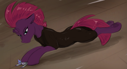 Size: 1543x845 | Tagged: safe, artist:testostepone, derpibooru import, tempest shadow, oc, oc:verlo streams, step on me commandommy