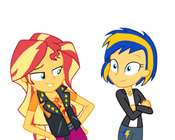 Size: 1280x1025 | Tagged: safe, artist:mlpfan3991, artist:ravenwolf-bases, derpibooru import, sunset shimmer, oc, oc:flare spark, equestria girls, duo, duo female, equestria girls-ified, female, simple background, transparent background