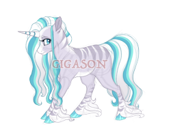 Size: 2900x2300 | Tagged: safe, artist:gigason, derpibooru import, oc, oc:teal thistle, hybrid, zony, female, magical lesbian spawn, obtrusive watermark, offspring, parent:starlight glimmer, parent:zecora, simple background, solo, transparent background, unshorn fetlocks, watermark