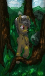 Size: 614x1024 | Tagged: safe, artist:chickhawk96, derpibooru import, daring do, pegasus, pony, forest, solo, walking