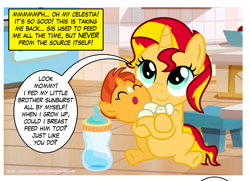 Size: 4066x2940 | Tagged: safe, artist:melisareb nsfw edit, derpibooru import, edit, edited screencap, editor:wild stallions, screencap, sunburst, sunset shimmer, pony, unicorn, comic:the first incestuous foal of sunset shimmer, baby, baby bottle, baby pony, base used, brother and sister, carrying, childhood, childhood innocence, colt, colt sunburst, cute, duo, explicit source, female, filly, filly sunset shimmer, foal, headcanon, hnnng, implied breastfeeding, implied incest, implied sex, implied stellar flare, inkscape, kitchen, male, preview, shimmerbetes, siblings, simple background, sunbetes, sunny siblings, transparent background, vector, weapons-grade cute, young, younger