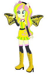 Size: 400x604 | Tagged: safe, artist:selenaede, artist:user15432, derpibooru import, fluttershy, human, equestria girls, alternate hairstyle, barely eqg related, base used, boots, clothes, costume, crossover, cutie mark on clothes, fairy, fairy wings, fairyized, fingerless gloves, flower, flower in hair, gloves, halloween, halloween costume, hallowinx, headband, high heel boots, high heels, long hair, ponied up, shoes, simple background, socks, sparkly wings, transparent background, wings, winx, winx club, winxified, yellow dress, yellow wings