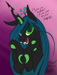 Size: 914x1200 | Tagged: safe, alternate version, artist:sepiakeys, derpibooru import, queen chrysalis, changeling, solo