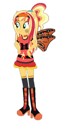 Size: 326x636 | Tagged: safe, artist:selenaede, artist:user15432, derpibooru import, sunset shimmer, human, equestria girls, alternate hairstyle, barely eqg related, base used, boots, bow, clothes, costume, crossover, cutie mark on clothes, fairy, fairy wings, fairyized, halloween, halloween costume, hallowinx, hand on hip, headband, high heel boots, high heels, long hair, orange wings, ponied up, ponytail, red dress, shoes, simple background, socks, sparkly wings, transparent background, wings, winx, winx club, winxified