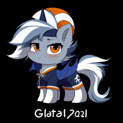 Size: 768x768 | Tagged: safe, derpibooru import, editor:mr-bat, generator:purplesmart.ai, generator:stable diffusion, machine learning generated, oc, oc only, oc:circadian bedside, bat pony, pony, bat pony oc, black background, chibi, male, simple background, solo, spread wings, text, wings