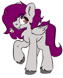 Size: 449x556 | Tagged: safe, artist:spoops, derpibooru import, oc, oc only, oc:dr.heart, 2023 community collab, clydesdale, community collab, derpibooru community collaboration, flower, male, simple background, solo, stallion, transparent background