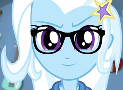 Size: 2630x1920 | Tagged: safe, derpibooru import, edit, edited screencap, editor:weyantonio26, screencap, trixie, human, equestria girls, guitar centered, rainbow rocks, glasses