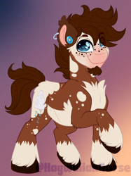 Size: 1600x2142 | Tagged: safe, artist:missbramblemele, derpibooru import, oc, oc only, earth pony, pony, chest fluff, gradient background, male, solo, stallion