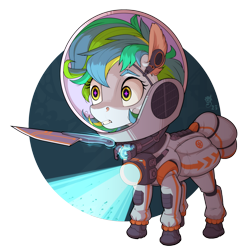 Size: 3000x3000 | Tagged: safe, artist:gor1ck, derpibooru import, oc, oc only, oc:siriusnavigator, pegasus, pony, commission, darkness, female, flashlight (object), hazmat suit, knife, magic, pegasus oc, simple background, solo, telekinesis, transparent background, ych result