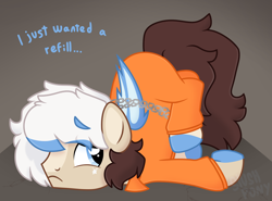 Size: 4000x2960 | Tagged: safe, artist:slushpony, derpibooru import, oc, oc:slushiee, bat pony, chained, chains, clothes, face down ass up, jail, jail cell, male, orange jumpsuit, prison, prison outfit, sad, simple background, stallion, trans male, transgender