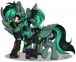 Size: 1920x1562 | Tagged: safe, artist:julunis14, derpibooru import, oc, oc only, pegasus, pony, brother and sister, duo, female, male, siblings, simple background, white background