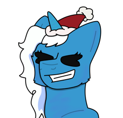 Size: 6256x6000 | Tagged: safe, artist:minenaox, derpibooru import, oc, oc only, oc:fleurbelle, alicorn, alicorn oc, christmas, eyes closed, female, hat, holiday, horn, mare, santa hat, simple background, solo, transparent background, wings