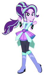 Size: 1024x1756 | Tagged: safe, artist:ajosterio, derpibooru import, starlight glimmer, equestria girls, legend of everfree, alternate hairstyle, alternate universe, boots, clothes swap, crystal guardian, high heel boots, shoes, simple background, solo, transparent background