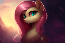 Size: 1920x1280 | Tagged: safe, derpibooru import, editor:craft, generator:stable diffusion, machine learning generated, fluttershy, pegasus, pony, female, looking at you, mare, solo