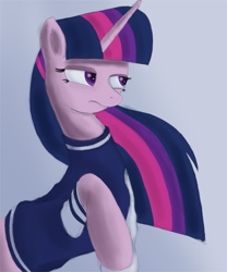 Size: 5000x6000 | Tagged: safe, artist:gentleshy, derpibooru import, twilight sparkle, unicorn twilight, pony, unicorn, absurd resolution, clothes, lidded eyes, raised hoof, raised leg, shirt, solo