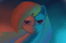 Size: 7000x4550 | Tagged: safe, artist:gentleshy, derpibooru import, rainbow dash, pegasus, pony, absurd resolution, bust, gritted teeth, solo, teeth