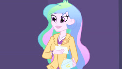 Size: 3072x1727 | Tagged: safe, derpibooru import, screencap, princess celestia, principal celestia, human, equestria girls, equestria girls (movie), female, smiling, solo