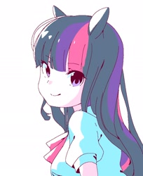 Size: 1806x2208 | Tagged: safe, artist:cheesesauce_45, derpibooru import, twilight sparkle, human, equestria girls, female, looking at you, pony ears, simple background, smiling, smiling at you, solo, white background