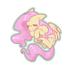 Size: 500x500 | Tagged: safe, artist:purplegrim40, derpibooru import, fluttershy, pony, chibi, cute, daaaaaaaaaaaw, lying down, on side, shyabetes, simple background, sleeping, solo, transparent background