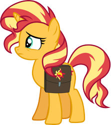 Size: 3000x3375 | Tagged: safe, artist:cloudyglow, derpibooru import, sunset shimmer, pony, unicorn, better together, equestria girls, forgotten friendship, bag, saddle bag, simple background, solo, transparent background, vector