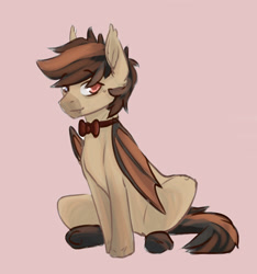 Size: 1135x1215 | Tagged: safe, derpibooru import, oc, oc only, oc:cyrus, bat pony, pony, bat pony oc, bowtie, clothes, heterochromia, simple background, socks, solo