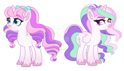 Size: 1280x738 | Tagged: safe, artist:twilightpriincess, derpibooru import, oc, oc only, alicorn, pony, unicorn, base used, deviantart watermark, female, mare, obtrusive watermark, simple background, transparent background, watermark