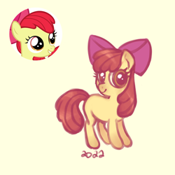 Size: 1280x1280 | Tagged: safe, artist:zephyrthedestroyer, derpibooru import, apple bloom, earth pony, pony, female, filly, foal, reference used, simple background, solo