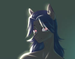 Size: 1280x1011 | Tagged: safe, derpibooru import, oc, oc only, oc:mattriel, anthro, earth pony, backlighting, earth pony oc, eye clipping through hair, eyebrows, eyebrows visible through hair, glowing, gradient background, looking at you, male, smiling, solo