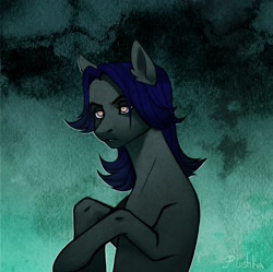 Size: 1932x1926 | Tagged: safe, derpibooru import, oc, oc only, oc:mattriel, earth pony, bust, earth pony oc, glowing, glowing eyes, male, raised hooves, simple background, solo, sternocleidomastoid, teal background