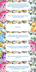 Size: 2048x4073 | Tagged: safe, derpibooru import, applejack, pinkie pie, rainbow dash, twilight sparkle, twilight sparkle (alicorn), alicorn, earth pony, pegasus, pony, dialogue, dialogue box, english, event, folded wings, gameloft, horn, mobile game, my little pony: magic princess, official, speech bubble, spread wings, text, wings