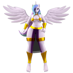 Size: 2500x2500 | Tagged: safe, artist:argos90, derpibooru import, princess celestia, alicorn, anthro, plantigrade anthro, 3d, breasts, clothes, cosplay, costume, female, princess breastia, simple background, skimpy outfit, solo, stupid sexy celestia, transparent background