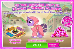 Size: 1958x1297 | Tagged: safe, derpibooru import, pony, saddle arabian, unicorn, advertisement, clothes, costs real money, cup, dress, english, female, gameloft, gem, horn, ladle, mare, mobile game, my little pony: magic princess, numbers, official, pot, saddle arabia, sale, saret, solo, solo focus, somnambula resident, spoon, text, unnamed pony, veil