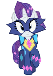 Size: 1280x1854 | Tagged: safe, artist:benpictures1, radiance, rarity, pony, unicorn, power ponies (episode), clothes, cute, female, inkscape, looking at you, paralyzed, power ponies, raised hoof, raised leg, raribetes, simple background, solo, transparent background, vector