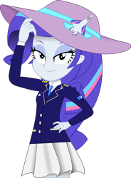 Size: 2357x3200 | Tagged: safe, artist:rarity3257, derpibooru import, rarity, oc, oc:stardust falken, equestria girls, air force, air force uniform, clothes, hairpin, military uniform, sergeant, simple background, solo, transparent background, uniform, uniform hat