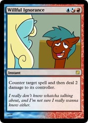 Size: 375x523 | Tagged: safe, derpibooru import, oc, oc only, oc:seafoam breeze, oc:walnuts, card, cute, magic the gathering, trading card