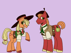 Size: 1600x1200 | Tagged: safe, derpibooru import, applejack, big macintosh, earth pony, pony, apple, beret, chile, clothed ponies, clothes, fetish, food, gaucho, hat, headcanon, hooves, huaso, long mane, long tail, neckerchief, necktie, rastra y tirador, simple background, tail, waistcoat