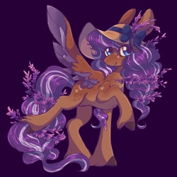 Size: 2078x2079 | Tagged: safe, artist:cupute, derpibooru import, oc, oc only, pegasus, pony, purple background, simple background, solo