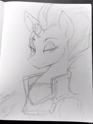 Size: 1536x2048 | Tagged: safe, artist:thelunarmoon, derpibooru import, tempest shadow, pony, sketch, solo, traditional art